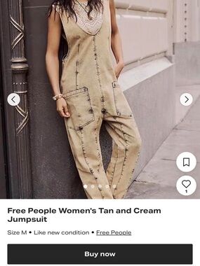 XS Free People Acid Wash Jumpsuit